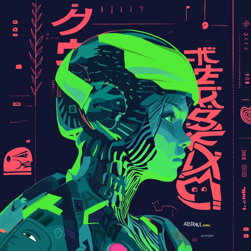 Abstract Herb 114 — daily side-profile character study by David Herbrechter