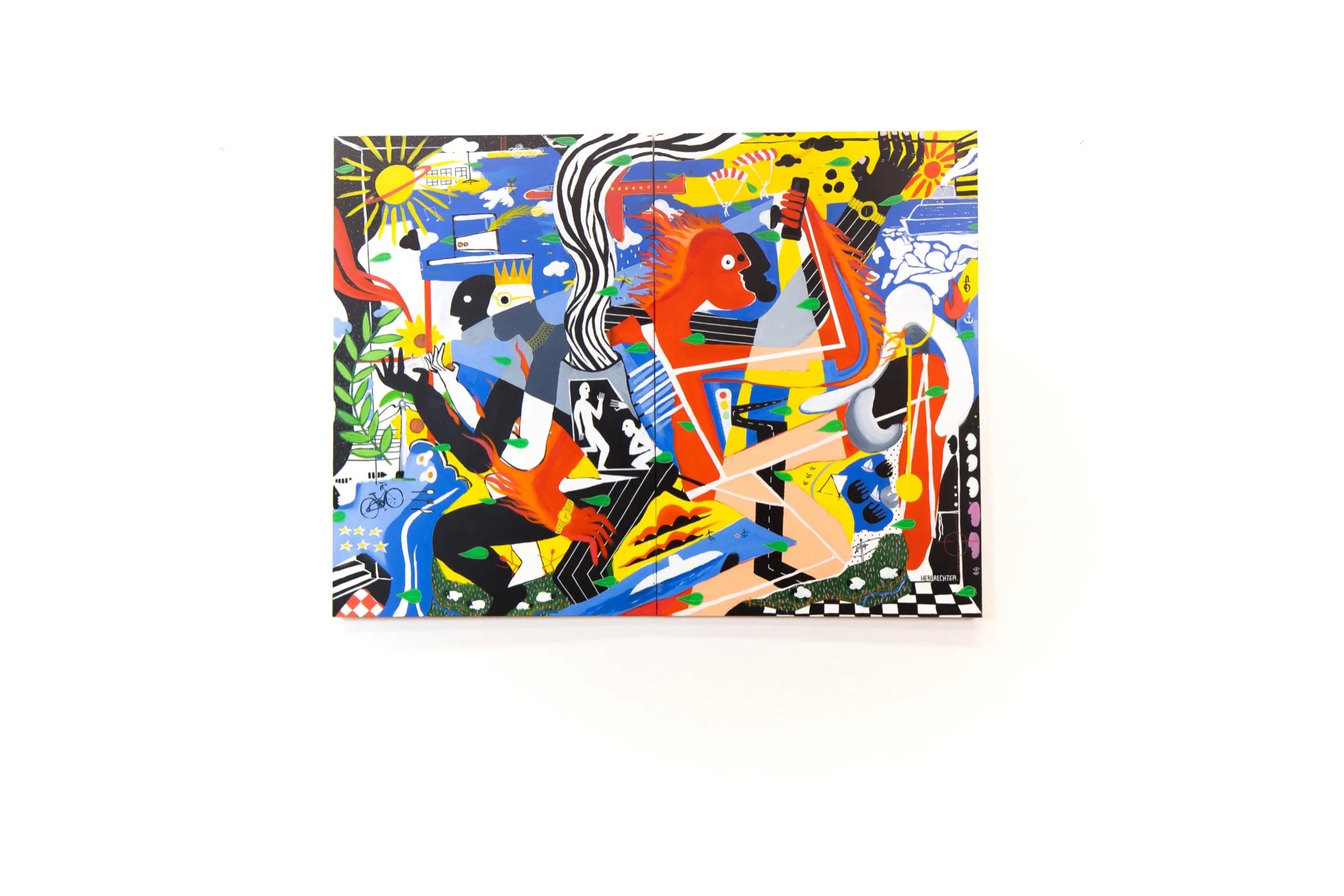 Painting No. 11 by David Herbrechter — acrylic on canvas, figurative city scene