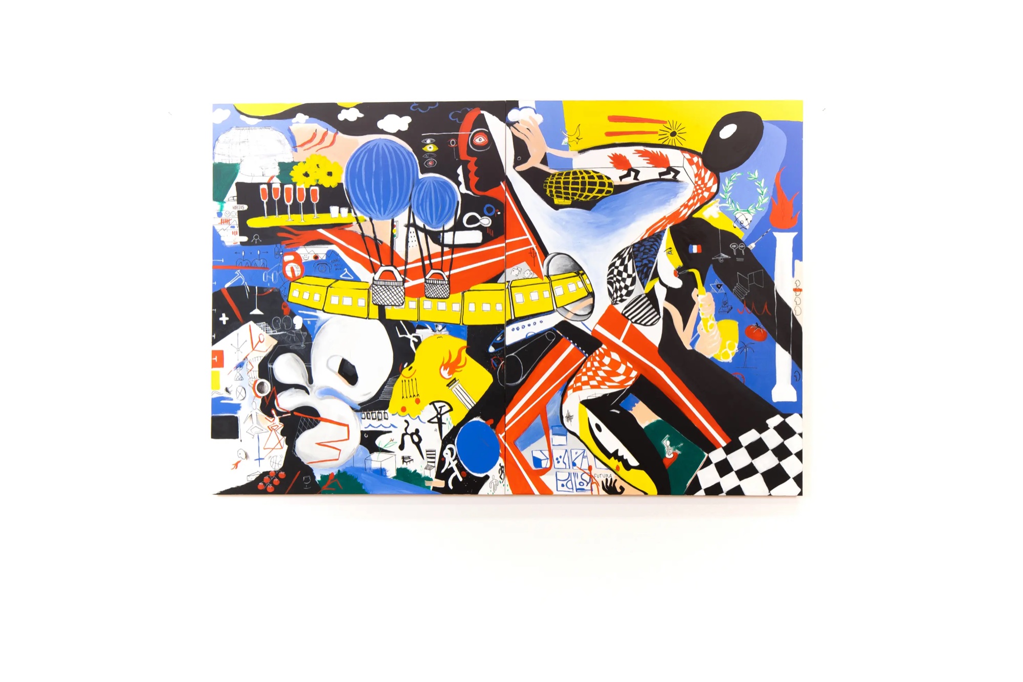 Painting No. 12 by David Herbrechter — acrylic on canvas, figurative city scene