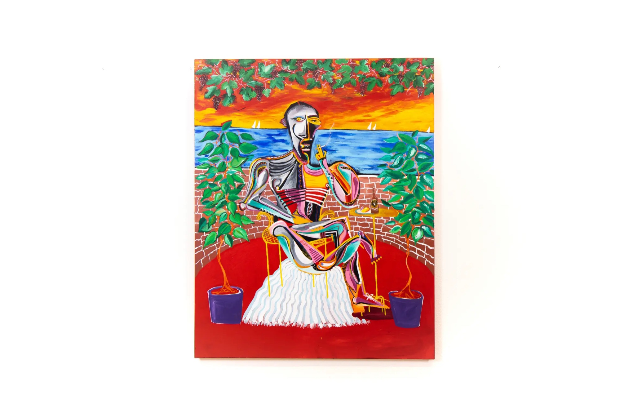 Painting No. 13 by David Herbrechter — acrylic on canvas, figurative city scene