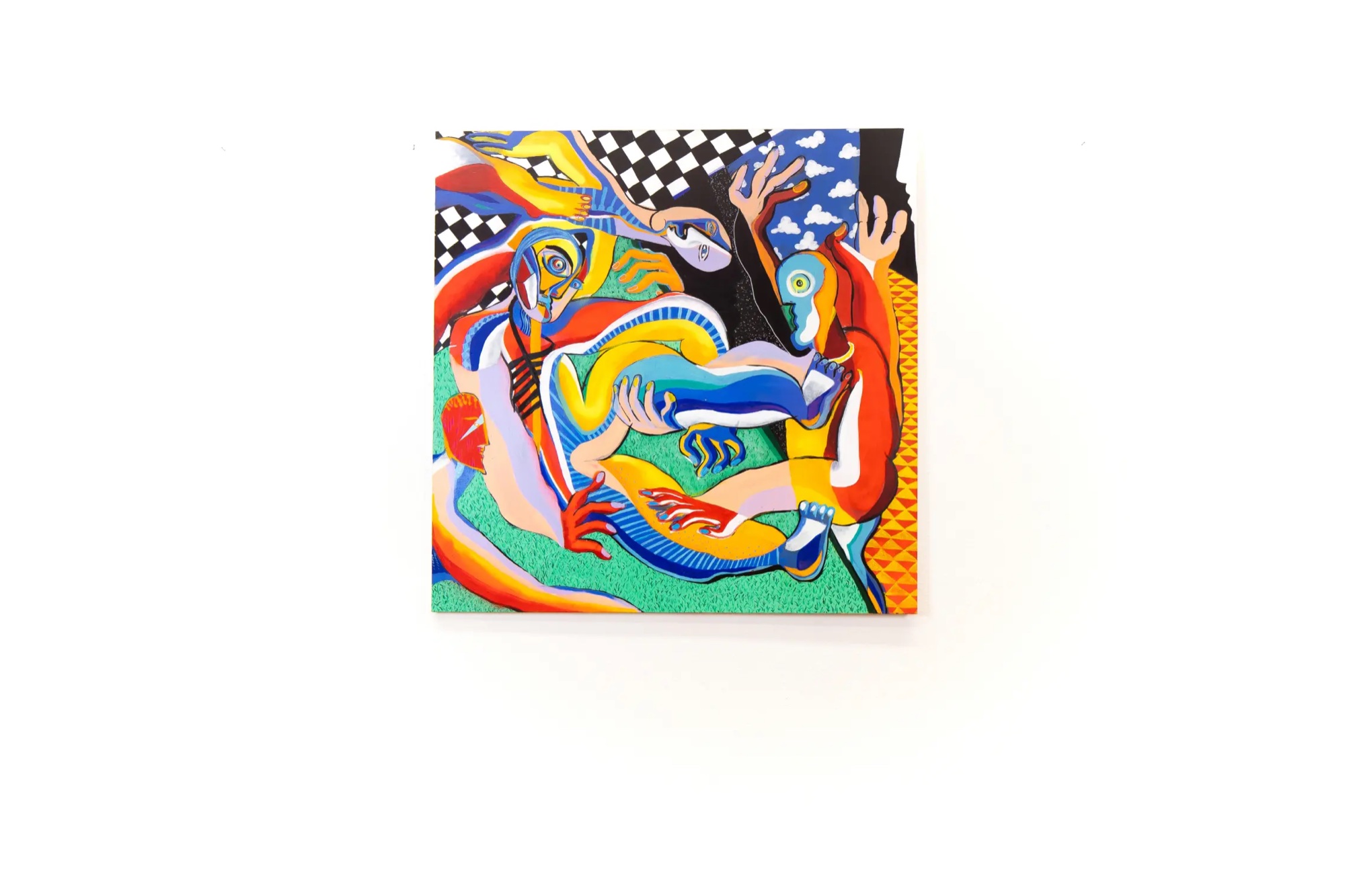 Painting No. 14 by David Herbrechter — acrylic on canvas, figurative city scene